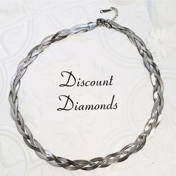 Polished Silver Rope Necklace with Intricate Design - Picture 10 of 11